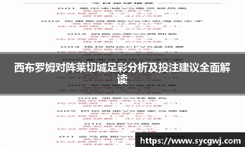 西布罗姆对阵莱切城足彩分析及投注建议全面解读